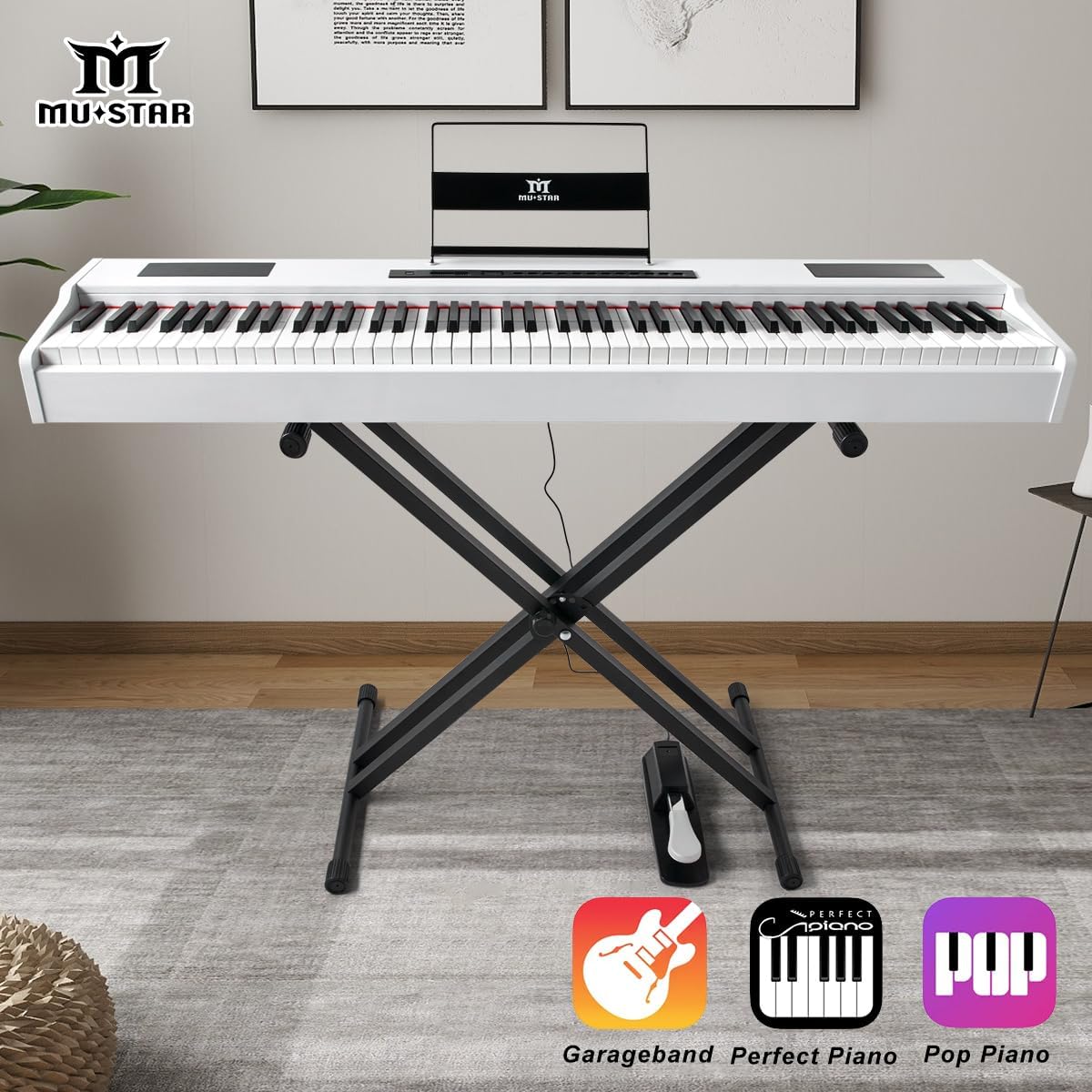 Piano Sustain Pedal - MUSTAR Dijital Piyano Klavyesi 88 Tuş