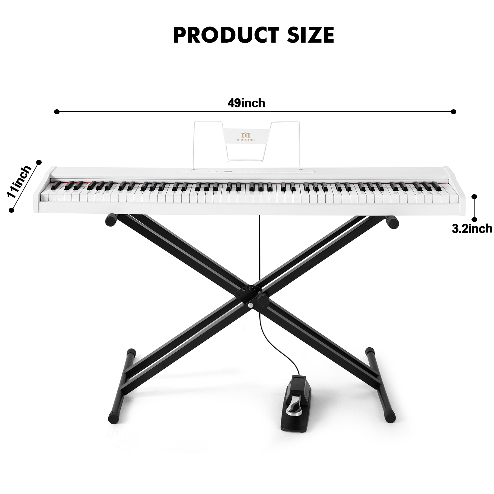 MUSTAR 88 Tuşlu Piyano Klavyes - Piano Sustain Pedal incelemesi ve fiyatı