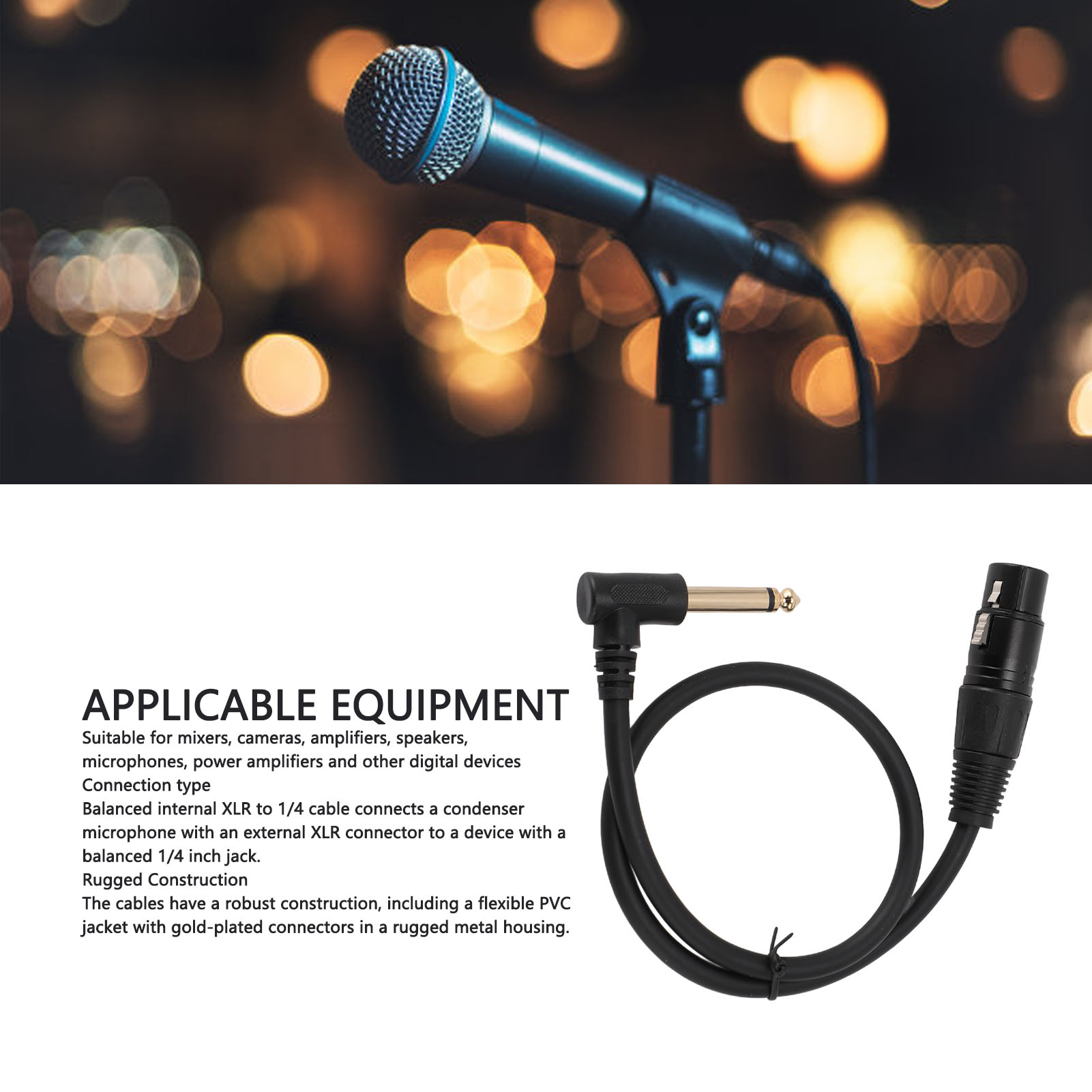 XLR Dişi - 6.35mm Dengeli Tak  - Cable Xlr Balanced incelemesi ve fiyatı
